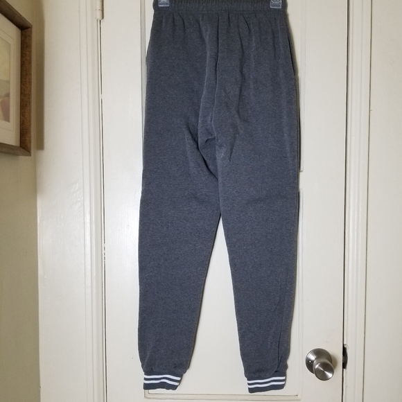 J & K S gray sweatpants jogger white stripe banded ankle - Picture 5 of 7